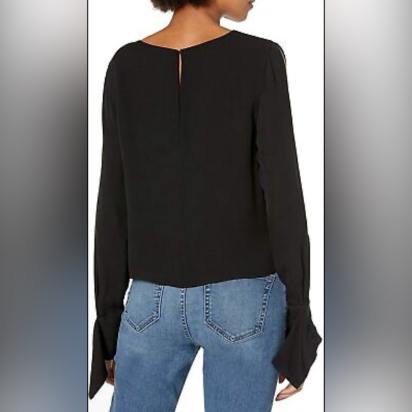 Ramy Brook Addy Open-Sleeve Silk Blouse In Black Size S - Picture 2 of 9